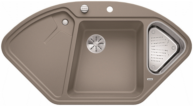 BLANCO DELTA II preiswert kaufen | Silgranit Ecksplen Farbe Tartufo InFino