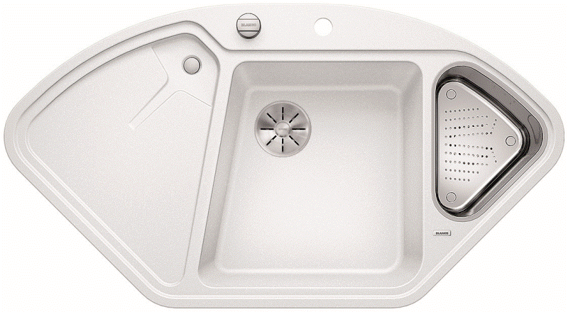 BLANCO DELTA II preiswert kaufen | Silgranit Ecksplen Farbe Wei InFino