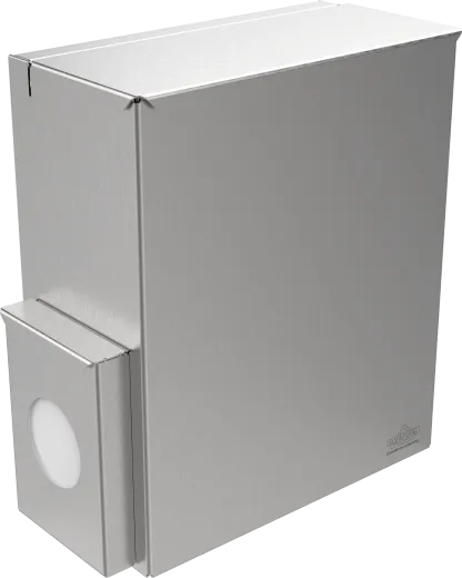 DREILICH Sirius II Hygiene-Abfallbehlter 9110401 zur verdeckten Wandmontage mit stabilem Deckel und Polybeutelspender Fassungsvermgen ca. 5 Liter (2002080040)