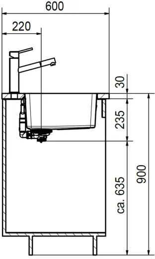 FRANKE Kchensple Mythos MYX 210-55 Einbausple Slimtop / Flchenbndig mit Siebkorb als Stopfenventil