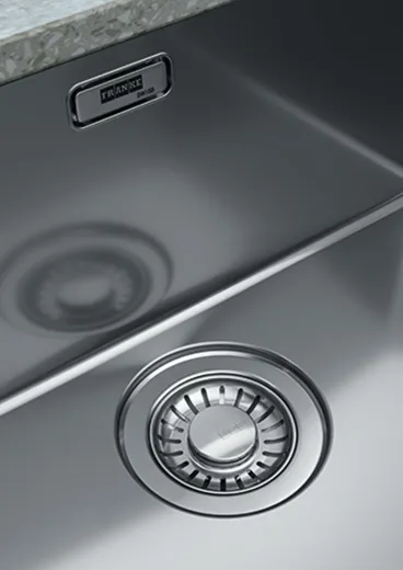 FRANKE Kchensple Mythos MYX 210-55 Einbausple Slimtop / Flchenbndig mit Siebkorb als Stopfenventil