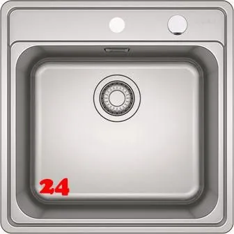 FRANKE Kchensple Bell BCX 210-51 Edelstahlsple Slimtop / Flchenbndig mit Hahnlochbank und Siebkorb als Drehknopfventil