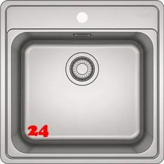 FRANKE Kchensple Bell BCX 210-51 Edelstahlsple Slimtop / Flchenbndig mit Hahnlochbank und Siebkorb als Stopfenventil