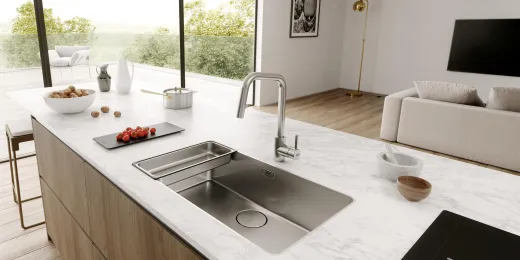 FRANKE Kchensple Mythos MYX 210-34 Einbausple Slimtop / Flchenbndig mit Siebkorb als Druckknopfventil