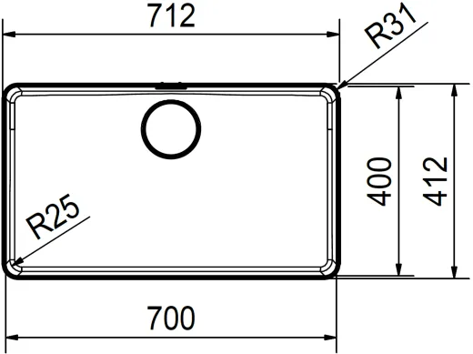 FRANKE Kchensple Mythos MYX 210-70 Einbausple Slimtop / Flchenbndig mit Siebkorb als Stopfenventil