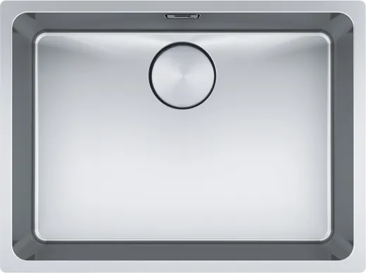 FRANKE Kchensple Mythos MYX 110-55 Unterbausple (Montage unter die Arbeitsplatte) mit Integralablauf und Siebkorb als Druckknopfventil