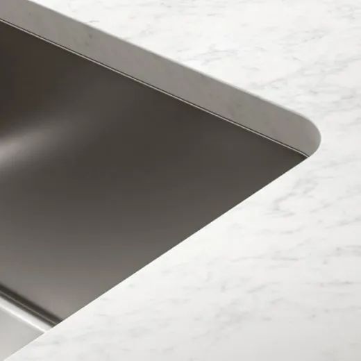 FRANKE Kchensple Mythos MYX 110-55 Unterbausple (Montage unter die Arbeitsplatte) mit Integralablauf und Siebkorb als Druckknopfventil