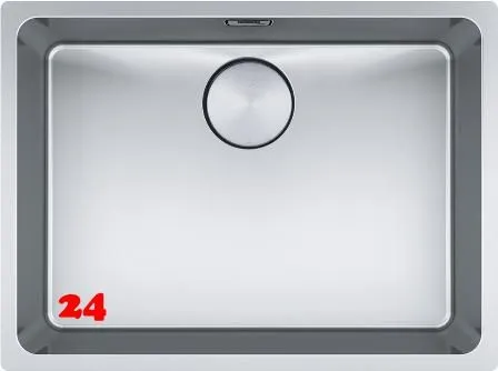 FRANKE Kchensple Mythos MYX 110-55 Unterbausple (Montage unter die Arbeitsplatte) mit Integralablauf und Siebkorb als Stopfenventil