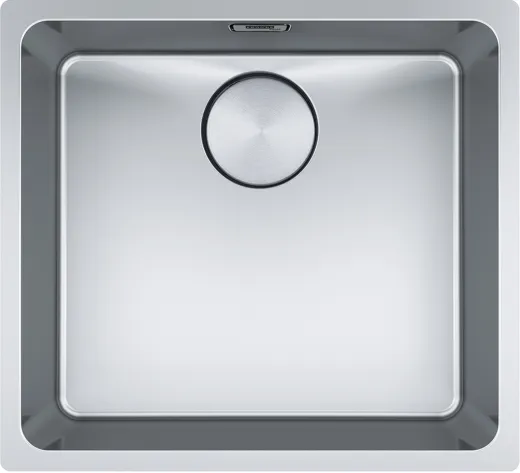 FRANKE Kchensple Mythos MYX 110-45 Unterbausple (Montage unter die Arbeitsplatte) mit Integralablauf und Siebkorb als Druckknopfventil