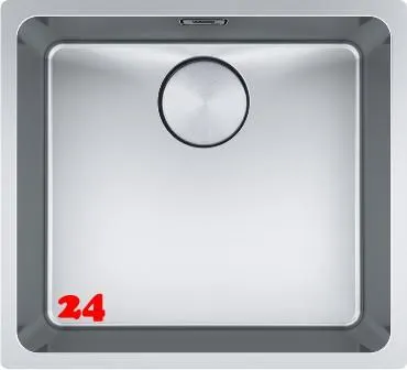 FRANKE Kchensple Mythos MYX 110-45 Unterbausple (Montage unter die Arbeitsplatte) mit Integralablauf und Siebkorb als Stopfenventil