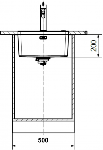 FRANKE Kchensple Mythos MYX 110-45 Unterbausple (Montage unter die Arbeitsplatte) mit Integralablauf und Siebkorb als Stopfenventil