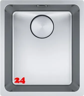 FRANKE Kchensple Mythos MYX 110-34 Unterbausple (Montage unter die Arbeitsplatte) mit Integralablauf und Siebkorb als Druckknopfventil