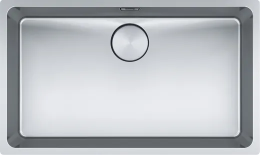 FRANKE Kchensple Mythos MYX 110-70 Unterbausple (Montage unter die Arbeitsplatte) mit Integralablauf und Siebkorb als Stopfenventil