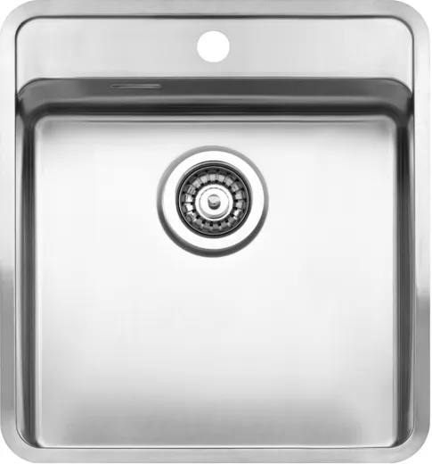 REGINOX Kchensple Ohio 40x40 (L) Hahnlochbank OKG Einbausple mit Flachrand flchenbndig Siebkorb als Stopfenventil