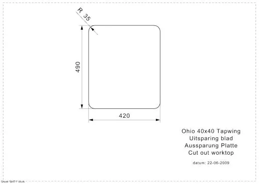 REGINOX Kchensple Ohio 40x40 (L) Hahnlochbank OKG Einbausple mit Flachrand flchenbndig Siebkorb als Stopfenventil