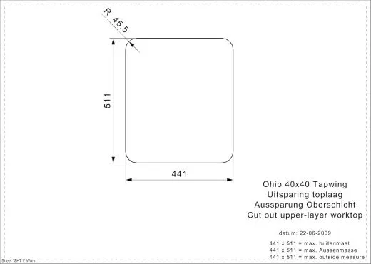 REGINOX Kchensple Ohio 40x40 (L) Hahnlochbank OKG Einbausple mit Flachrand flchenbndig Siebkorb als Stopfenventil