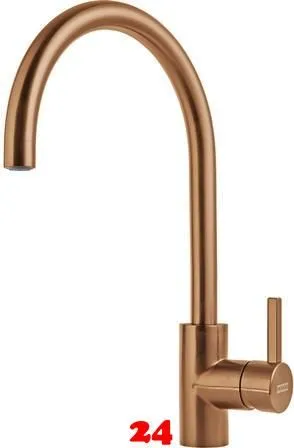 FRANKE Kchenarmatur Eos Neo Einhebelmischer Edelstahl Copper (PVD) mit Festauslauf mi Laminar Perlator 180 schwenkbarer Auslauf