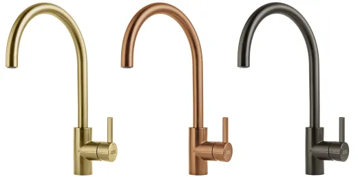 FRANKE Kchenarmatur Eos Neo Einhebelmischer Edelstahl Copper (PVD) mit Festauslauf mi Laminar Perlator 180 schwenkbarer Auslauf