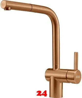 FRANKE Kchenarmatur Atlas Neo Einhebelmischer Edelstahl Copper (PVD) mit Zugauslauf 180 schwenkbar mit Laminar Perlator