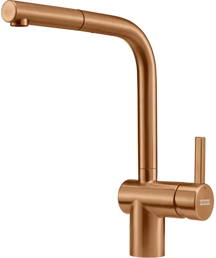 FRANKE Kchenarmatur Atlas Neo Einhebelmischer Edelstahl Copper (PVD) mit Zugauslauf 180 schwenkbar mit Laminar Perlator