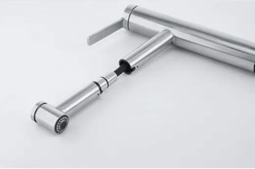 FRANKE Kchenarmatur Tango Neo Einhebelmischer Edelstahl massiv mit Zugauslauf und Brausefunktion 120 schwenkbarer Auslauf