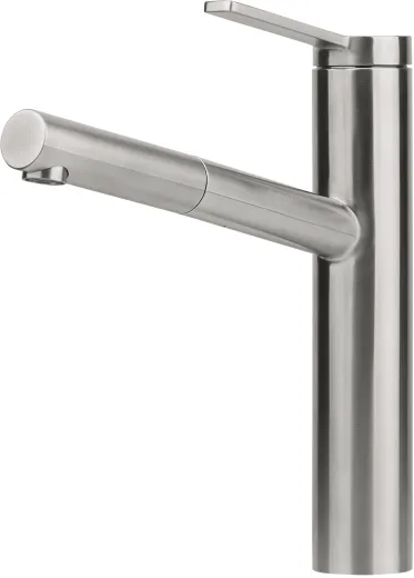 FRANKE Kchenarmatur Tango Neo Einhebelmischer Edelstahl massiv mit Zugauslauf 120 schwenkbarer Auslauf