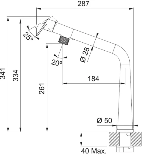FRANKE Kchenarmatur Icon Einhebelmischer Chrom mit Festauslauf 120 schwenkbarer Auslauf