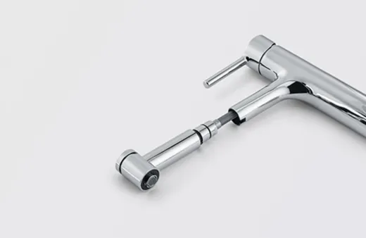 FRANKE Kchenarmatur Centro Einhebelmischer Chrom mit Zugauslauf als Schlauchbrause 120 schwenkbarer Auslauf