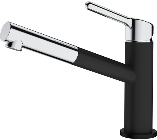 FRANKE Kchenarmatur Orbit Einhebelmischer Black Matt mit Zugauslauf als Schlauchbrause 120 schwenkbarer Auslauf