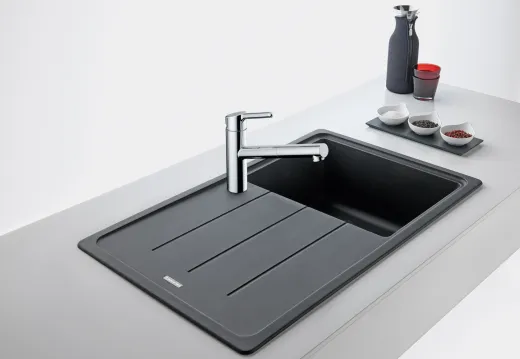 FRANKE Kchenarmatur Orbit Einhebelmischer Chrom mit Festauslauf 360 schwenkbarer Auslauf mit Laminar Strahlregler