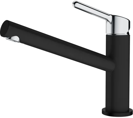 FRANKE Kchenarmatur Orbit Einhebelmischer Black Matt mit Festauslauf 360 schwenkbarer Auslauf mit Laminar Strahlregler