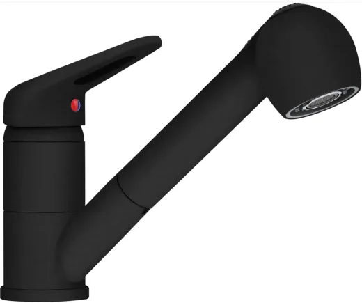 FRANKE Kchenarmatur Novara Plus Einhebelmischer Black Matt mit Zugauslauf und Brausefunktion 120 schwenkbar