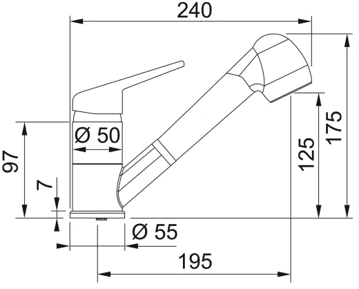 FRANKE Kchenarmatur Novara Plus Einhebelmischer Black Matt mit Zugauslauf und Brausefunktion 120 schwenkbar