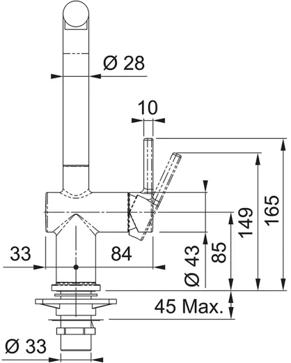 FRANKE Kchenarmatur Active L Window Einhebelmischer Chrom mit Festauslauf zur Vorfenstermontage umlegbar