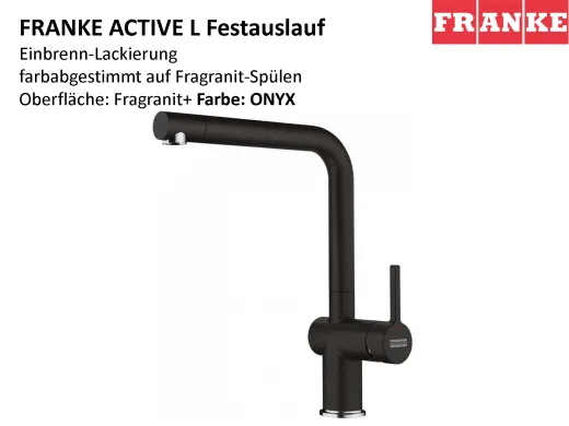 FRANKE Kchenarmatur Active L Fragranit+ Farben Einhebelmischer mit Festauslauf und Laminar Perlator 180 schwenkbarer Auslauf