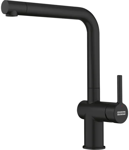 FRANKE Kchenarmatur Active L Einhebelmischer Black Matt mit Festauslauf 180 schwenkbarer Auslauf mit Laminar Strahlregler