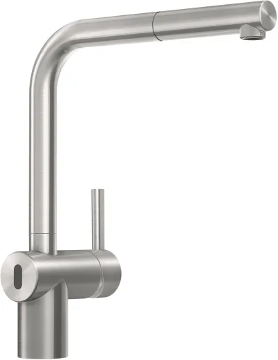 FRANKE Kchenarmatur Atlas Neo Sensor Einhebelmischer Edelstahl massiv mit Sensor-Technologie mit Zugauslauf 180 schwenkbarer Auslauf