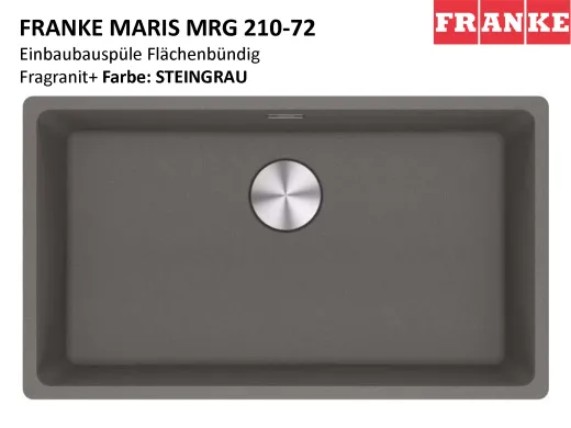 FRANKE Kchensple Maris MRG 210-72 Fragranit+ Granitsple Flchenbndig mit Siebkorb als Stopfenventil