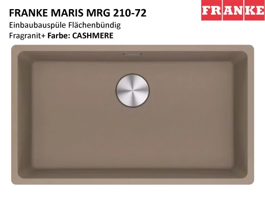 FRANKE Kchensple Maris MRG 210-72 Fragranit+ Granitsple Flchenbndig mit Siebkorb als Stopfenventil
