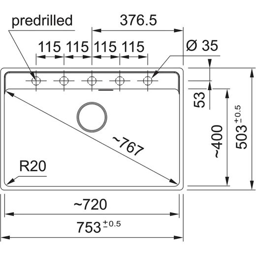 FRANKE Kchensple Maris MRG 210-72 A HLB Fragranit+ Granitsple Flchenbndig Black Matt - Black Collection Siebkorb als Drehknopfventil