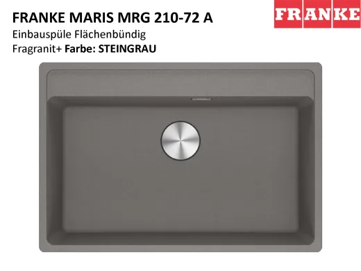 FRANKE Kchensple Maris MRG 210-72 A HLB Fragranit+ Granitsple Flchenbndig mit Siebkorb als Druckknopfventil