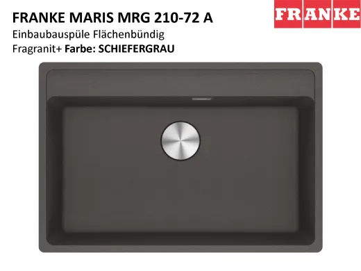 FRANKE Kchensple Maris MRG 210-72 A HLB Fragranit+ Granitsple Flchenbndig mit Siebkorb als Stopfenventil