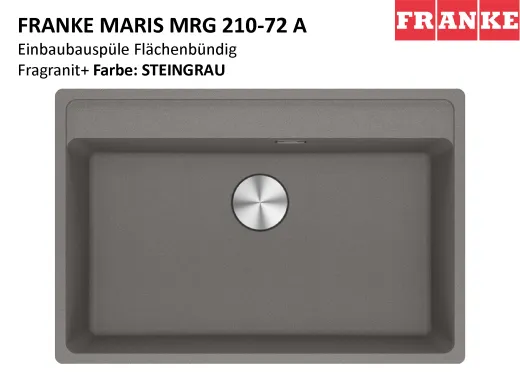FRANKE Kchensple Maris MRG 210-72 A HLB Fragranit+ Granitsple Flchenbndig mit Siebkorb als Stopfenventil