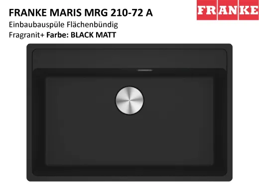 FRANKE Kchensple Maris MRG 210-72 A HLB Fragranit+ Granitsple Flchenbndig mit Siebkorb als Stopfenventil