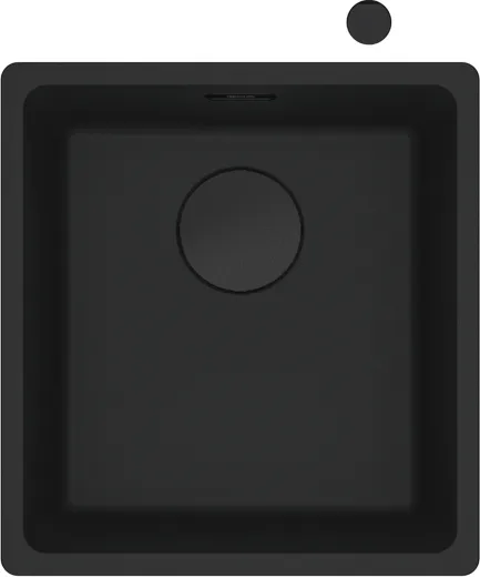 FRANKE Kchensple Maris MRG 210-37 Fragranit+ Granitsple Flchenbndig Black Matt - Black Collection Siebkorb als Drehknopfventil