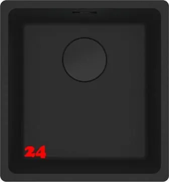 FRANKE Kchensple Maris MRG 210-37 Fragranit+ Granitsple Flchenbndig Black Matt - Black Collection Siebkorb als Stopfenventil