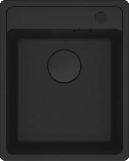 FRANKE Kchensple Maris MRG 210-37 A HLB Fragranit+ Granitsple Flchenbndig Black Matt - Black Collection Siebkorb als Drehknopfventil