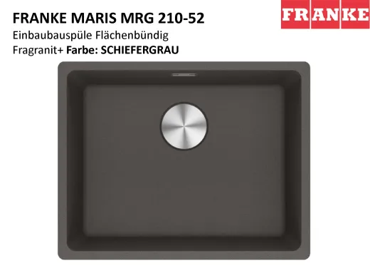 FRANKE Kchensple Maris MRG 210-52 Fragranit+ Granitsple Flchenbndig mit Siebkorb als Druckknopfventil
