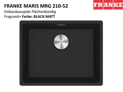 FRANKE Kchensple Maris MRG 210-52 Fragranit+ Granitsple Flchenbndig mit Siebkorb als Druckknopfventil