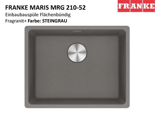 ❎ FRANKE Kchensple Maris MRG 210-52 Fragranit+ Granitsple Flchenbndig mit Siebkorb als Stopfenventil